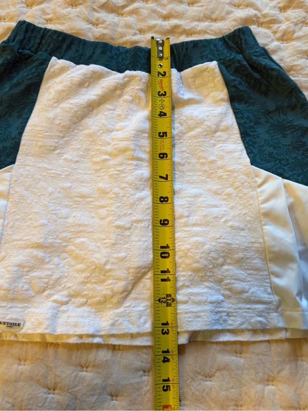 L’Etoile Sport White Jacquard Pleated Tennis Golf Skort Size Small